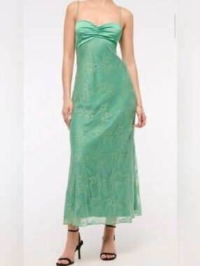 abercrombie prom dress Abercrombie & Fitch Blue Twist-Front Spaghetti Strap Prom Wedding Dress Size L